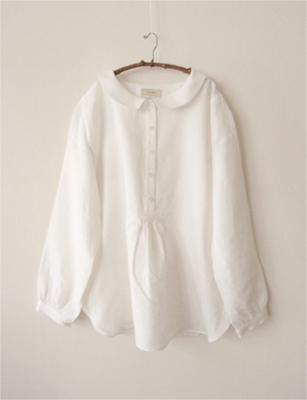 LINNET Linen blouse リネンブラウ No.65 大きめ衿ブラウス