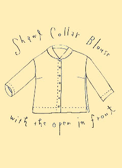 No.139 Shawl Collar Blouse with the open in front