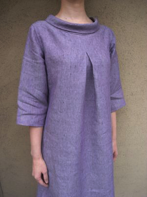 Pattern No 77 A line Tunic  with Roll Collar