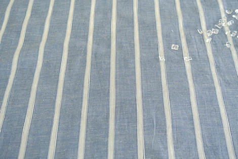 JC先染めストライプ 7×23 ネイビー×生成