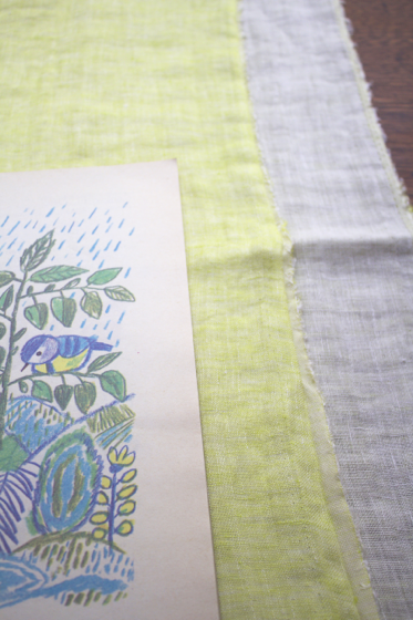 Photo LINNET Linen Double Gause WW lime