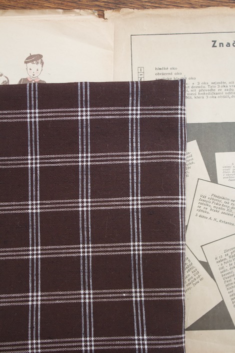 リネンウールウインドウペンチェック３×3　ブラウン