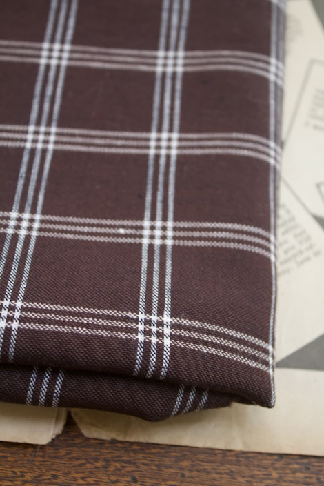 リネンウールウインドウペンチェック３×3　ブラウン