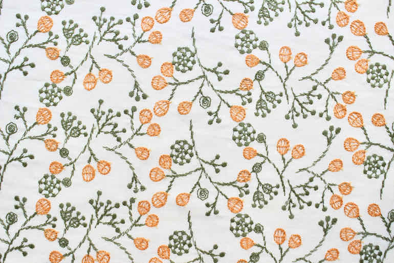Jc60ローン刺繍 綺麗な実の花<br />ホワイト