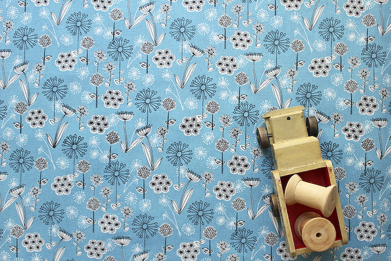 Jp綿麻ワイルドフラワー7<br />ブル-