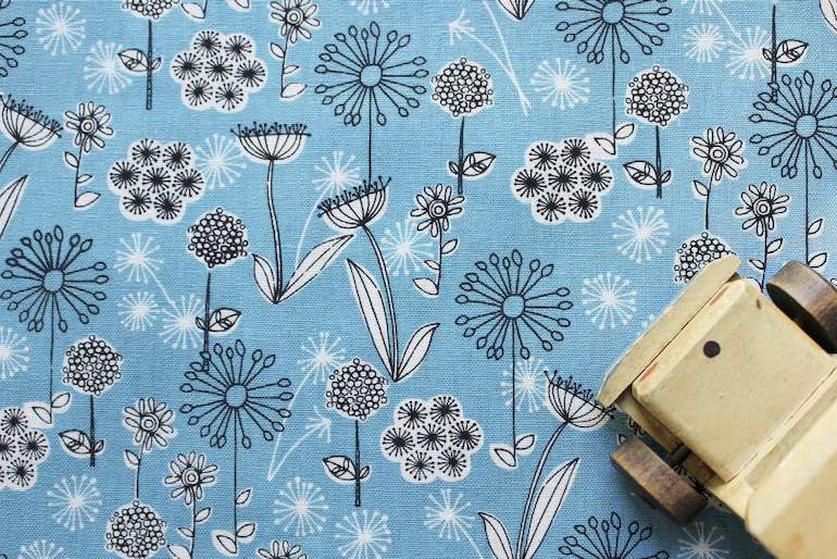 Jp綿麻ワイルドフラワー7<br />ブル-