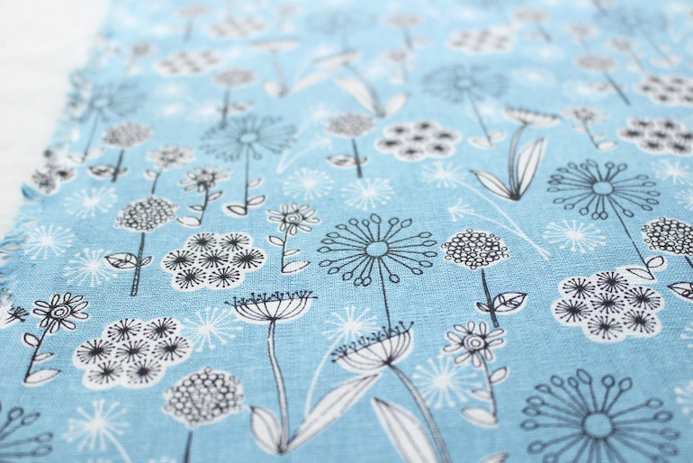 Jp綿麻ワイルドフラワー7<br />ブル-