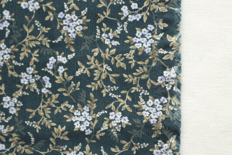 JP小さな花コール天<br />グリ-ン