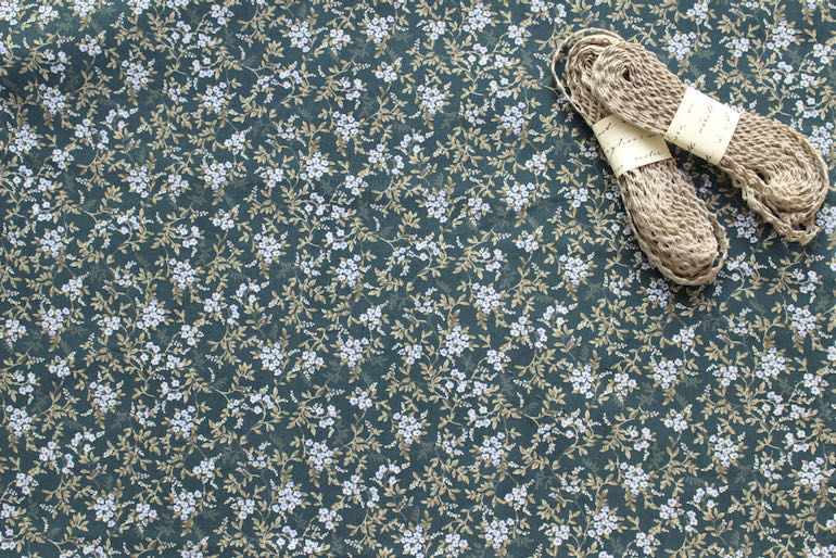 JP小さな花コール天<br />グリ-ン