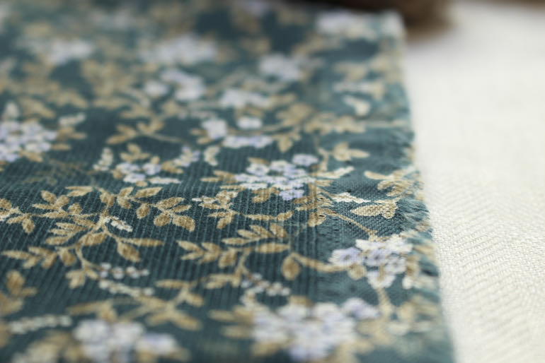 JP小さな花コール天<br />グリ-ン