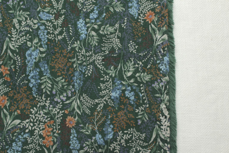 JP小さな葉コール天<br />グリ-ン