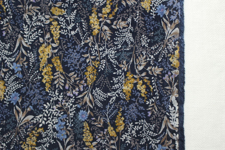 JP小さな葉コール天<br />ネイビ-