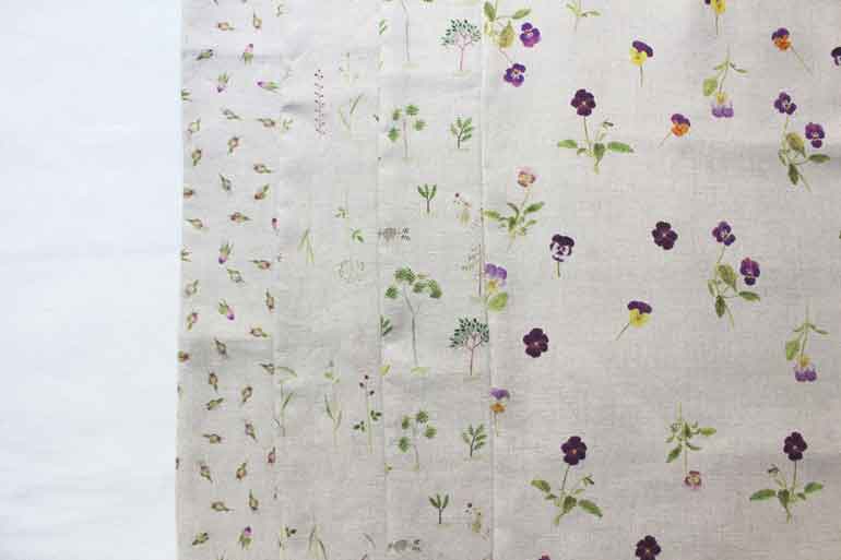 LINNET リネンプリント ローズドット<br />マルベリ-×焦茶