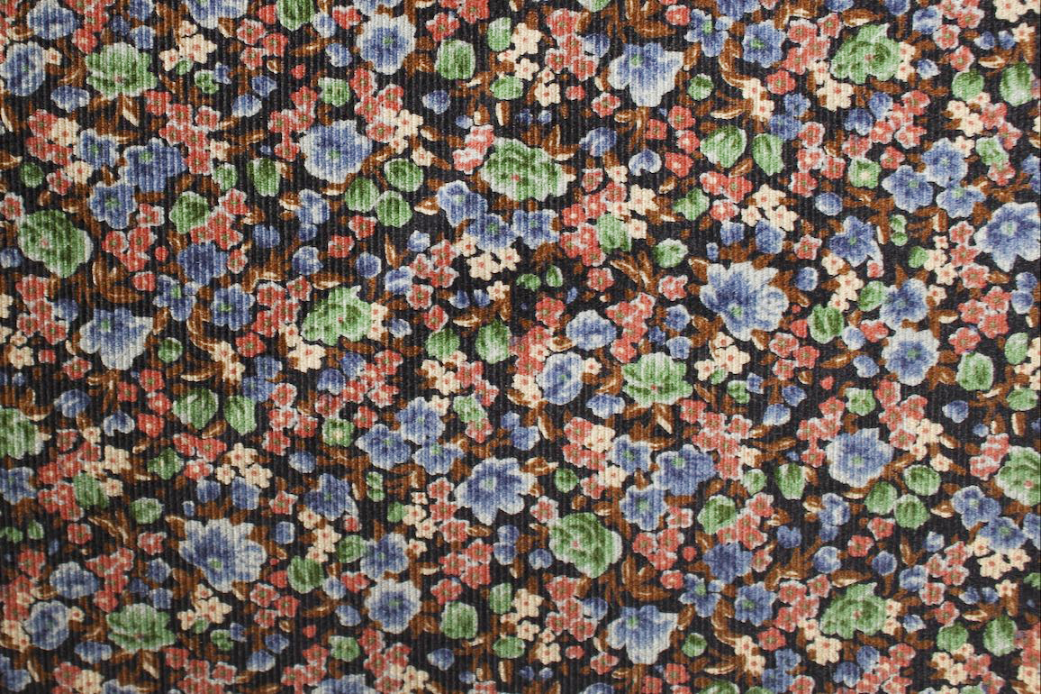 JP小花柄コール天22<br />ネイビ-