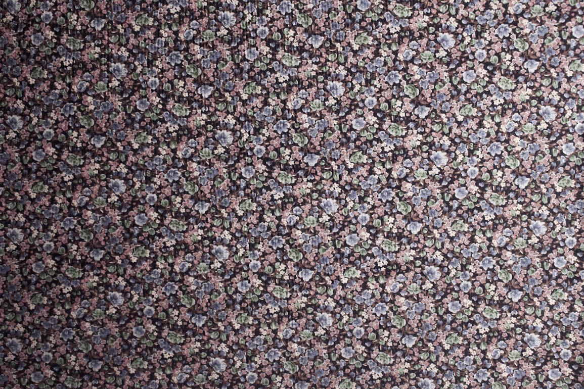 JP小花柄コール天22<br />ネイビ-