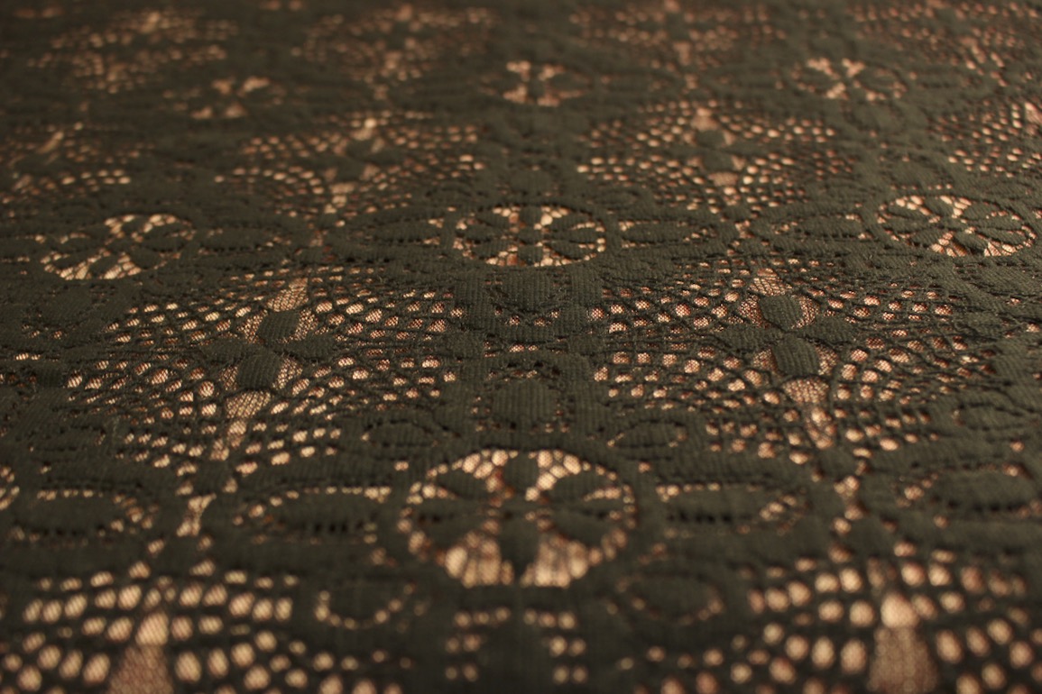 Jc綿混フラワーレース<br />ブラック