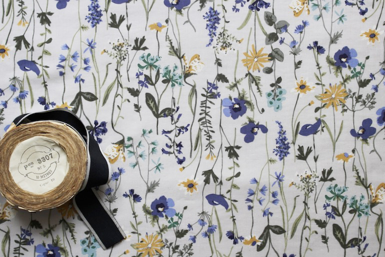 Jpコットン綾織フラワー<br />ブル-