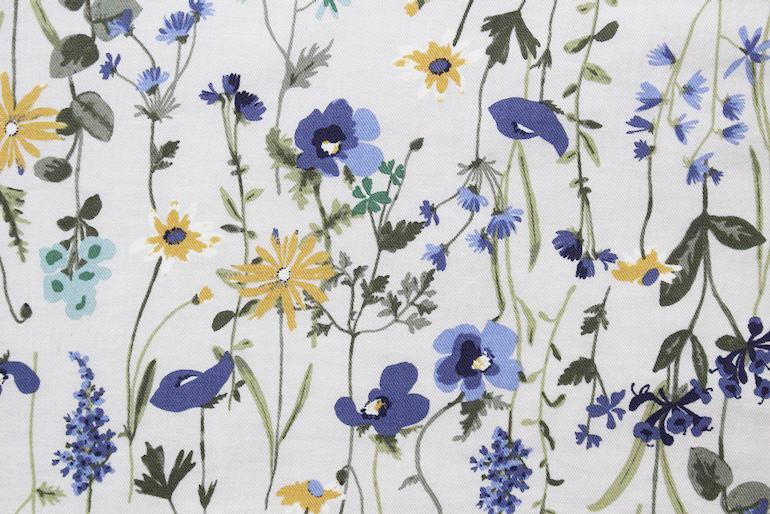 Jpコットン綾織フラワー<br />ブル-