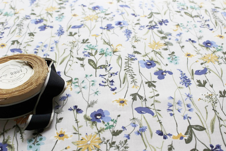 Jpコットン綾織フラワー<br />ブル-