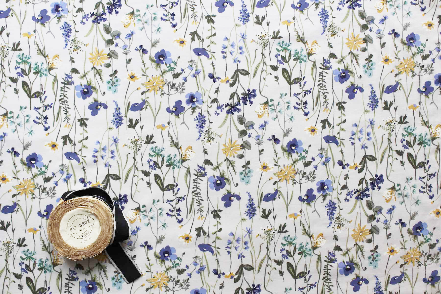 Jpコットン綾織フラワー<br />ブル-