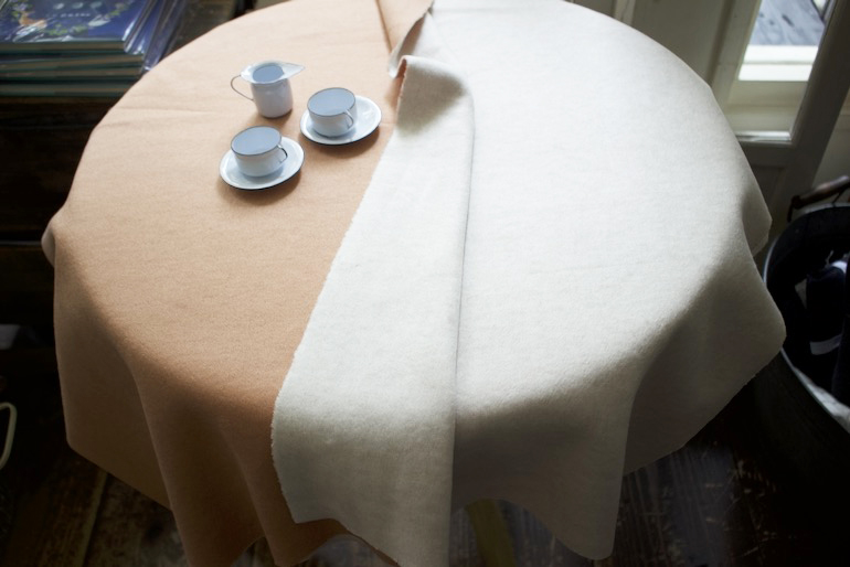 JWウールダブルフェイス ベック<br />サ-モンピンク×白