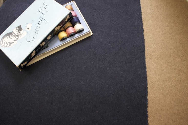 JWウールダブルフェイス ベック<br />ブラックネイビー