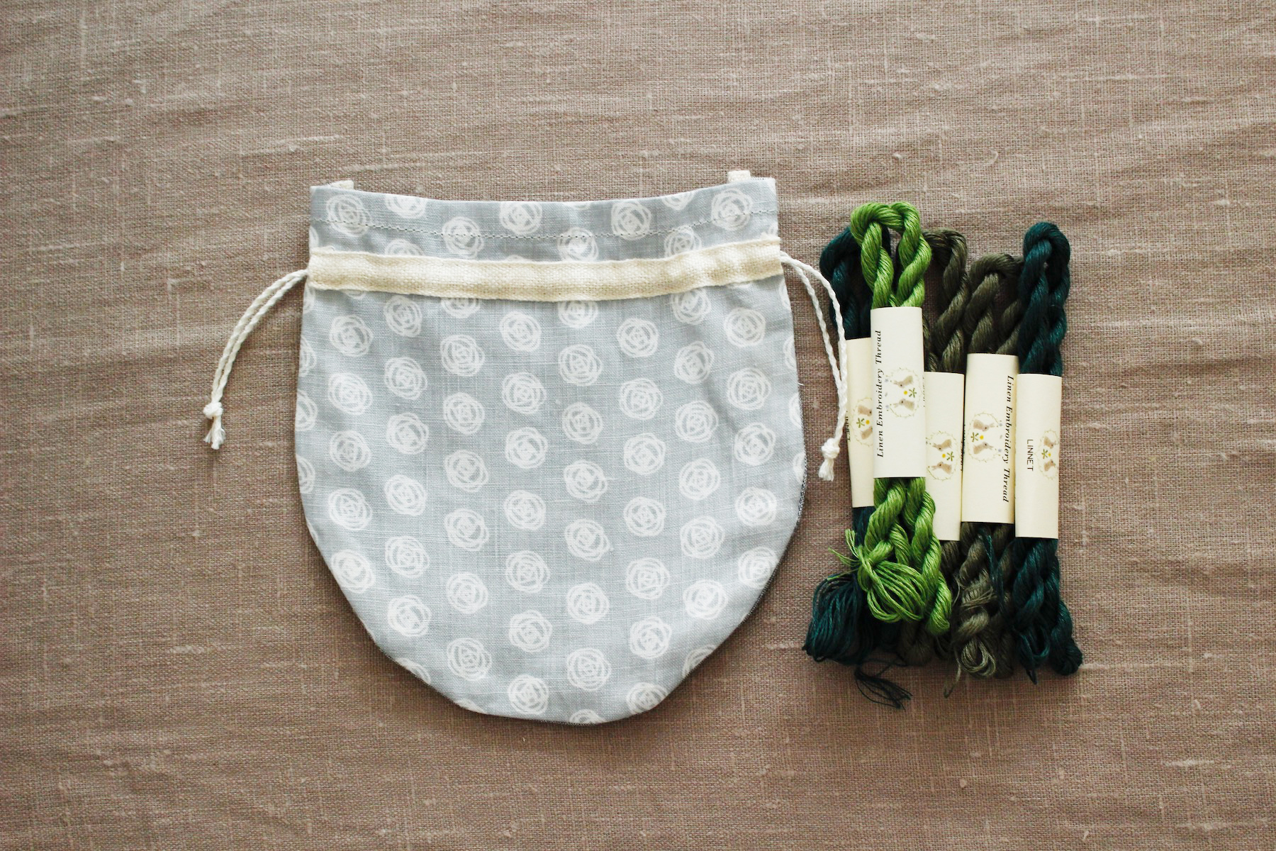 ポーチ巾着セット71<br />Rose Dotパ-ルグレ-