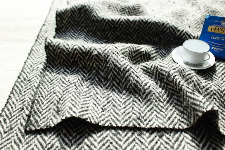 Jwウールヘリンボーン50-15　　<br />黒