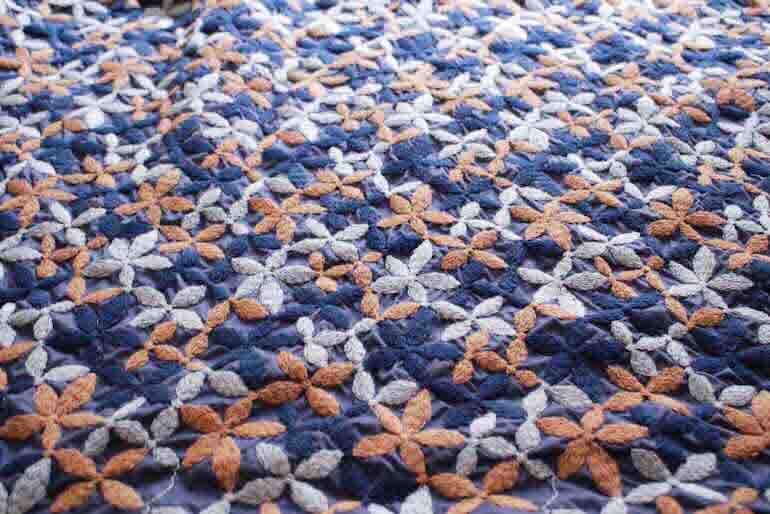 Jpeタフタ刺繍花柄 3C<br />Na-黒グ茶