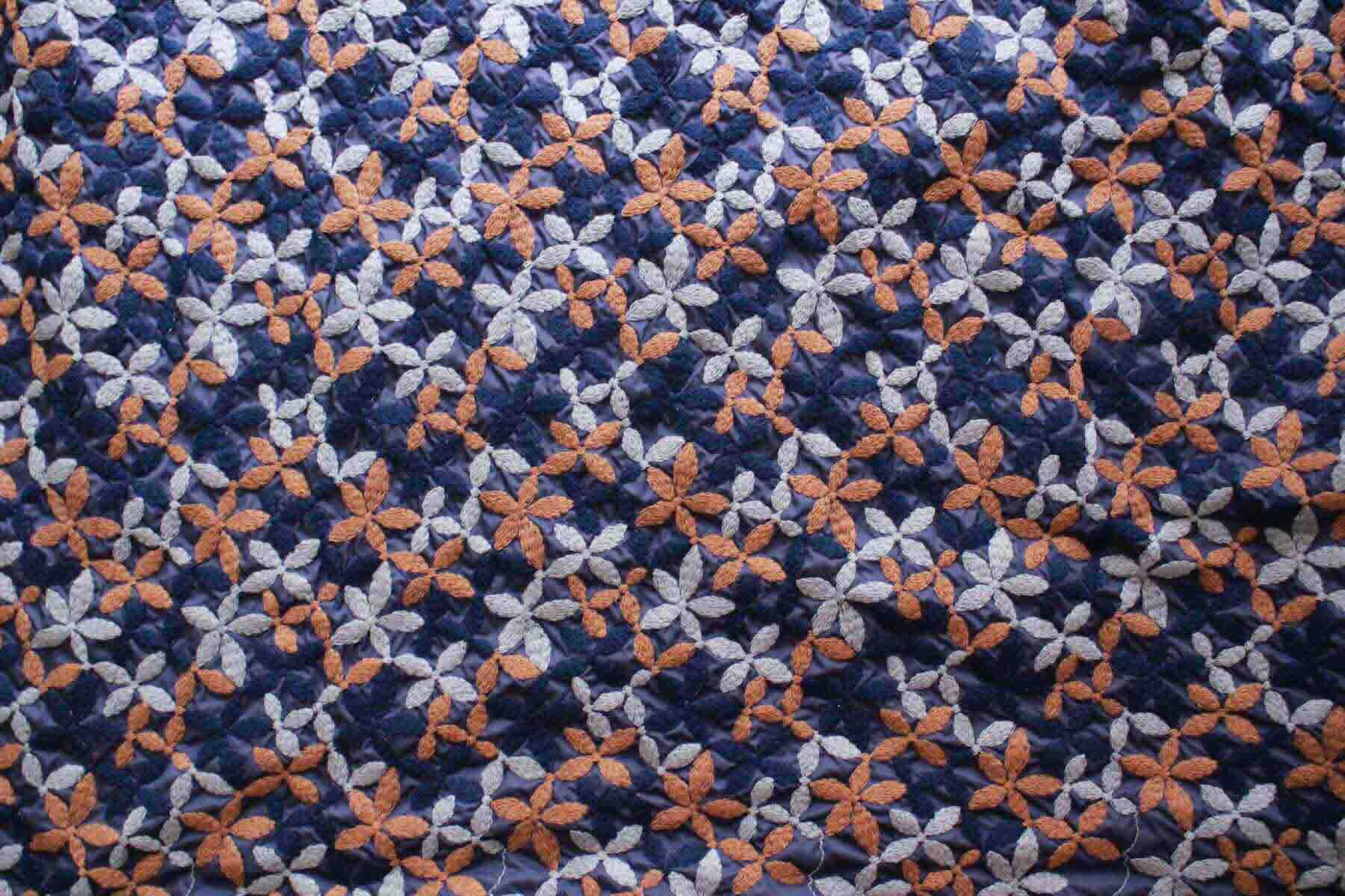 Jpeタフタ刺繍花柄　3C<br />Na-黒グ茶