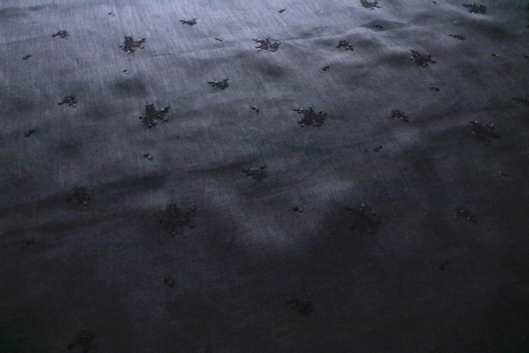 F刺繍ファブリック　ノエルブーケ<br />Black