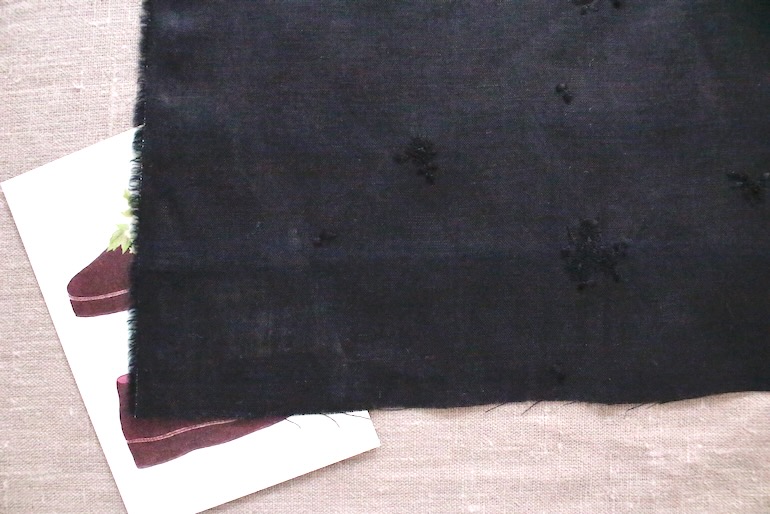 F刺繍ファブリック　ノエルブーケ<br />Black