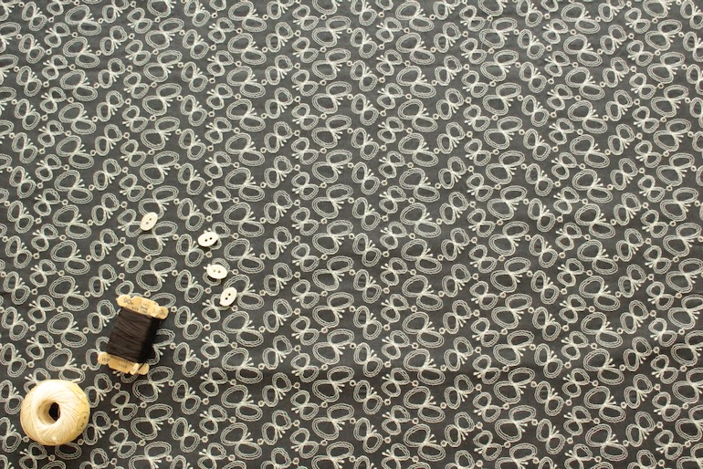 Jc刺繍　蝶々<br />ブラック