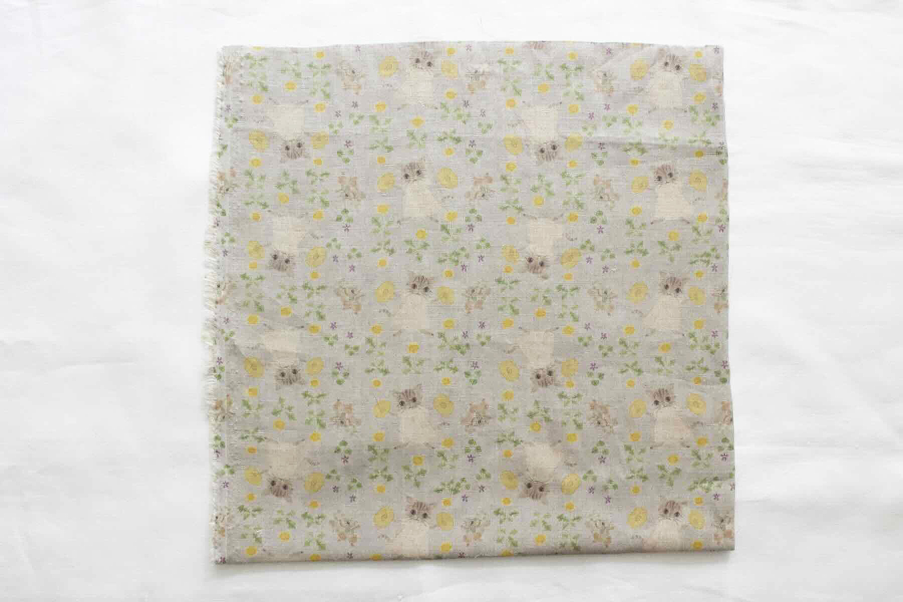 リネンプリントカットクロス35cm×35cm<br />シンバルと猫