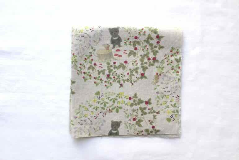 リネンプリントカットクロス35cm×35cm<br />ポ-ロFlax