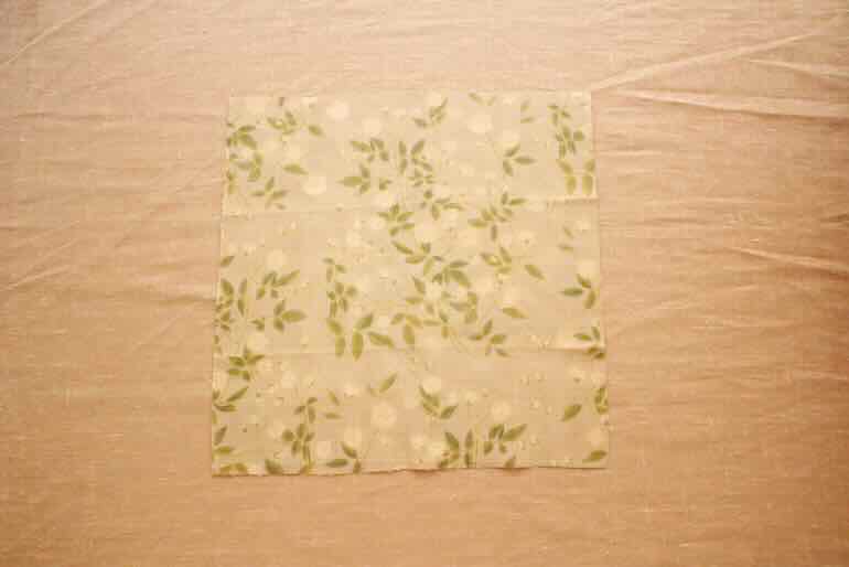 リネンプリントカットクロス35cm×35cm<br />モッコウバラシルバ-グレ-