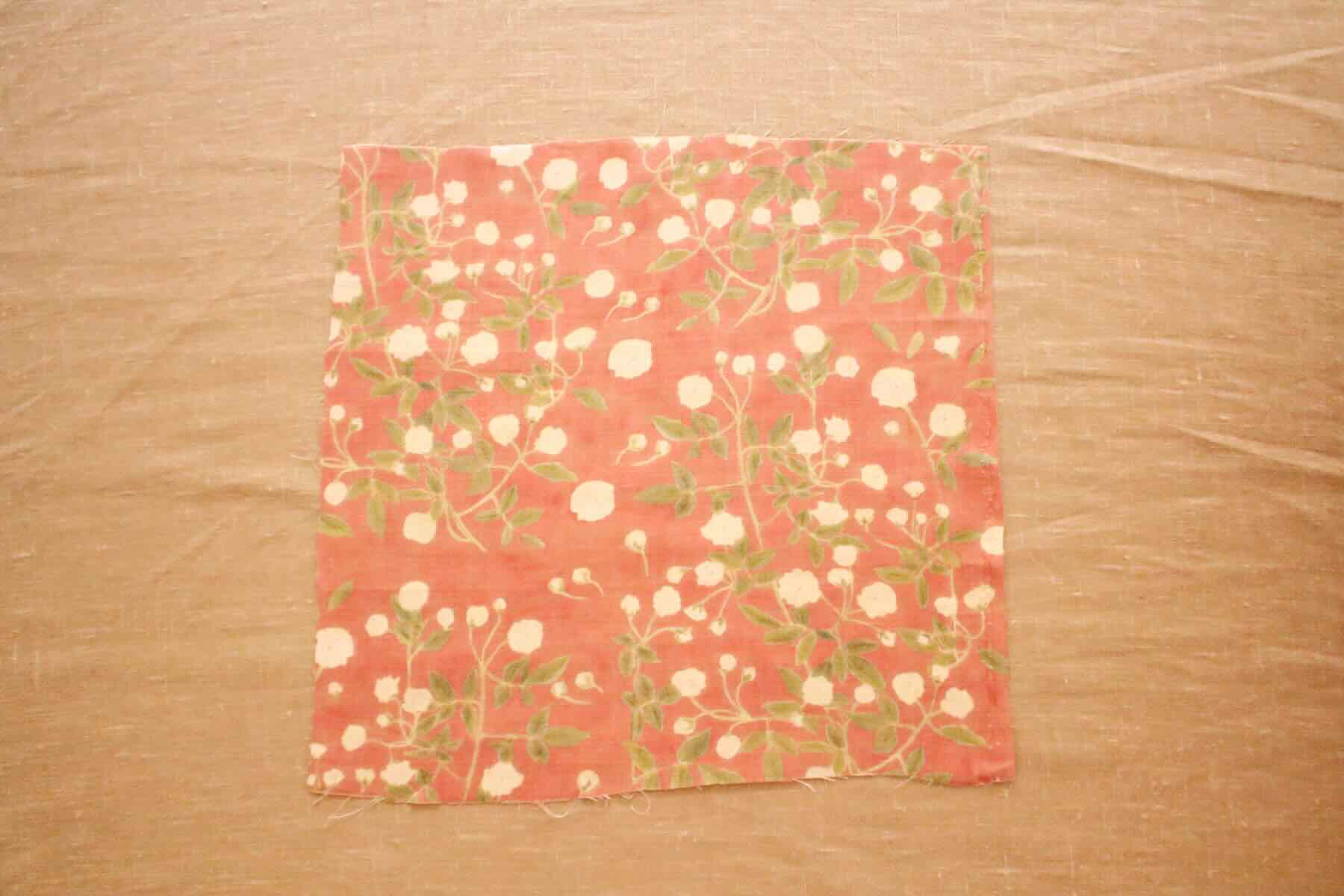 リネンプリントカットクロス35cm×35cm<br />モッコウバラベニカバ