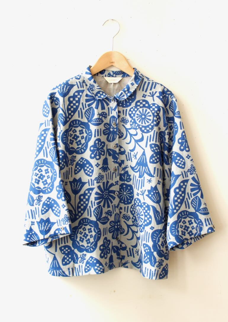 製品No.135小さな丸衿ブラウス7分袖