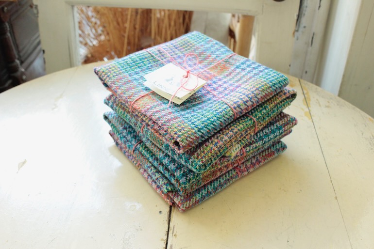ヘンプラージチェックPINKカットクロス30cm×30cm<br />ピンク