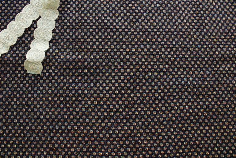 LINNETヘンプウールバーズアイー色多彩C3赤<br />ネイビ-×赤×黄×青×緑