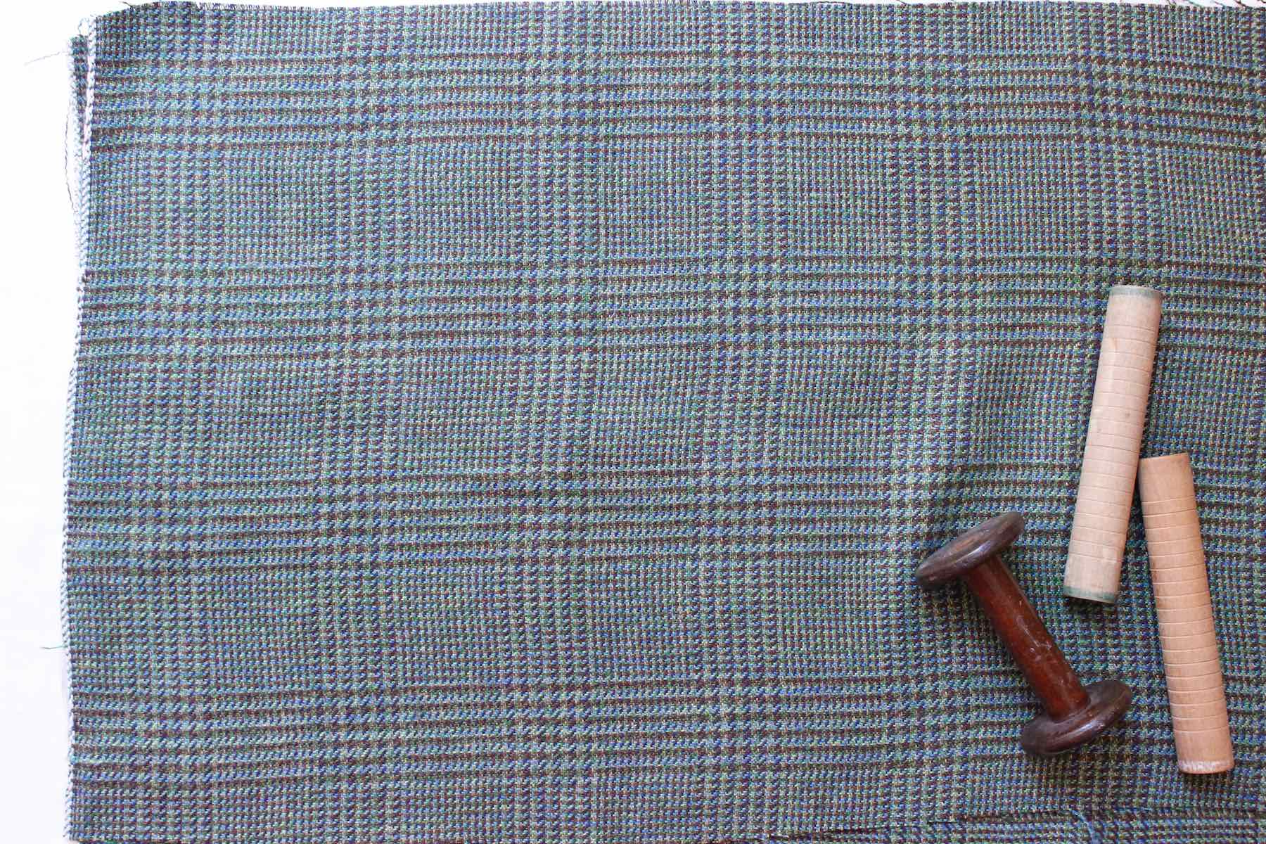 LINNETヘンプグレンチェック色多彩No.16<br />C#4グリ-ン水