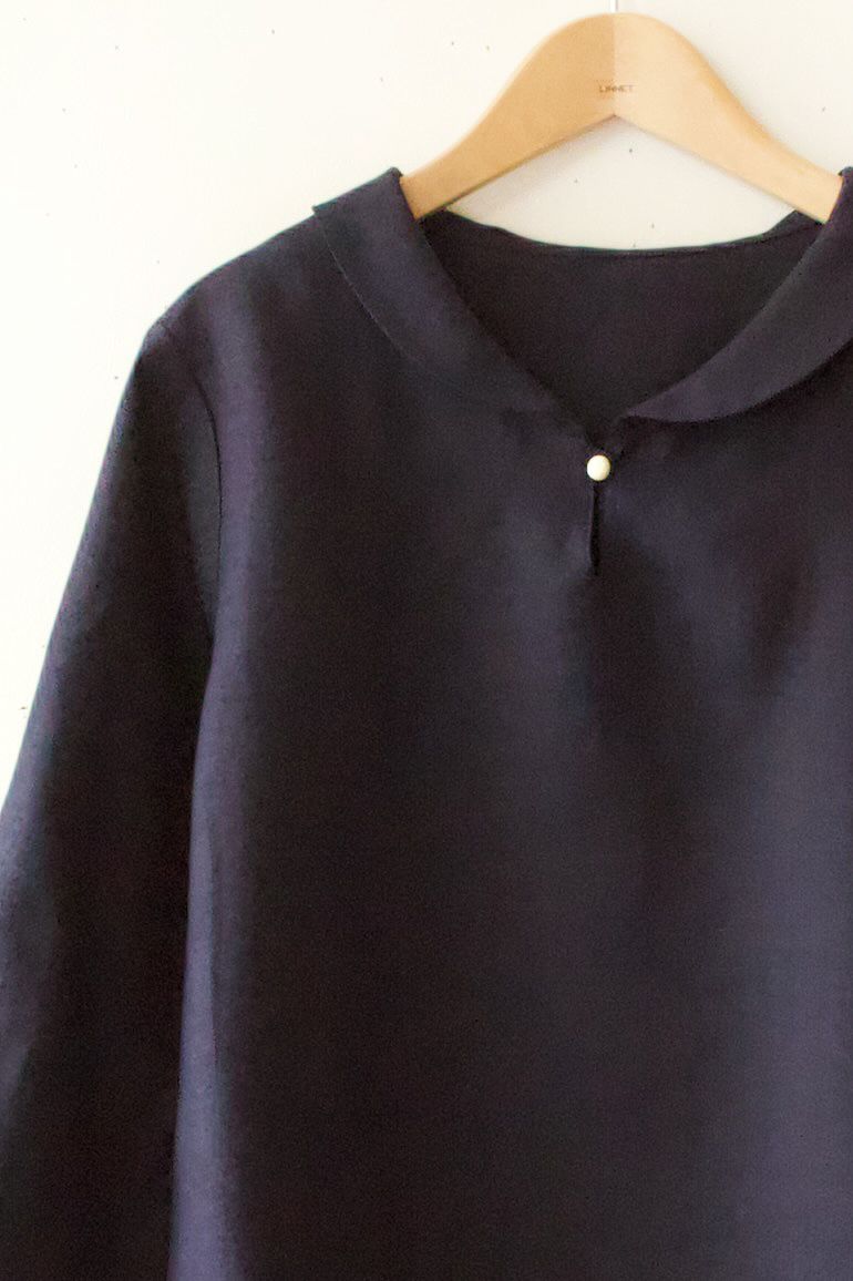 PD　No8へちま衿ブラウス<br />アンソレイエダ-クネイビ-