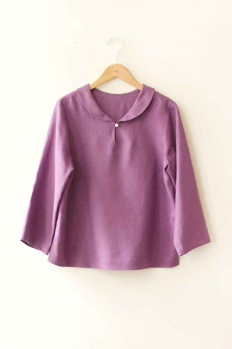 PD　No8へちま衿ブラウス<br />Fab クレマチス-L,XL