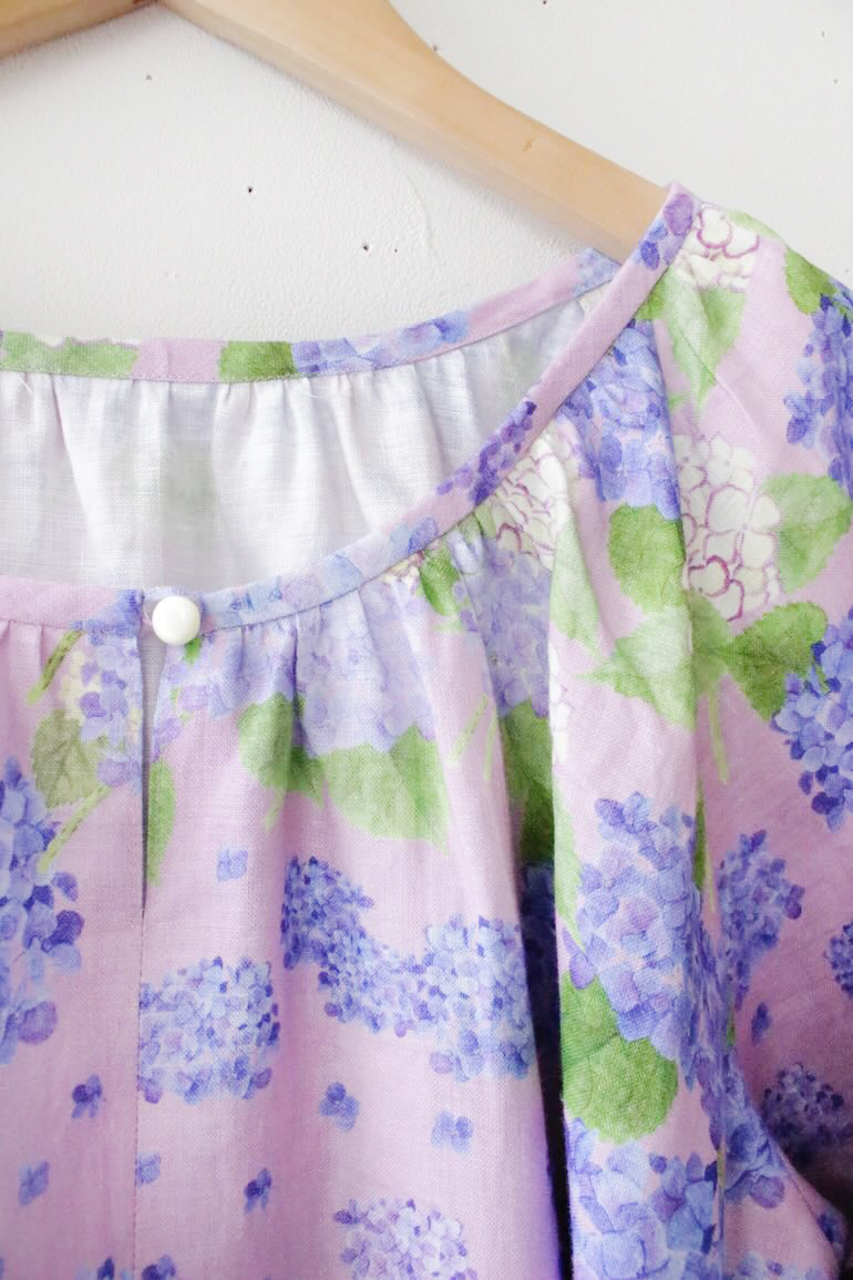 SO NO.107ラグランスリーブ　75cm丈<br />紫陽花こきいろグレ-紫