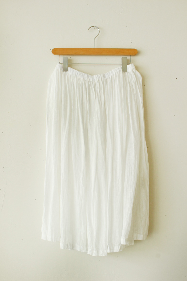 PDNo.114シンプルギャザースカート２巾<br />リネンガ-ゼ　sw