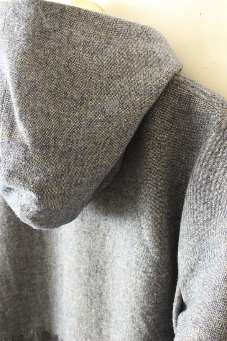 PDNo.120 フード付きワンピース　リネンウール<br />ラビズラズリ