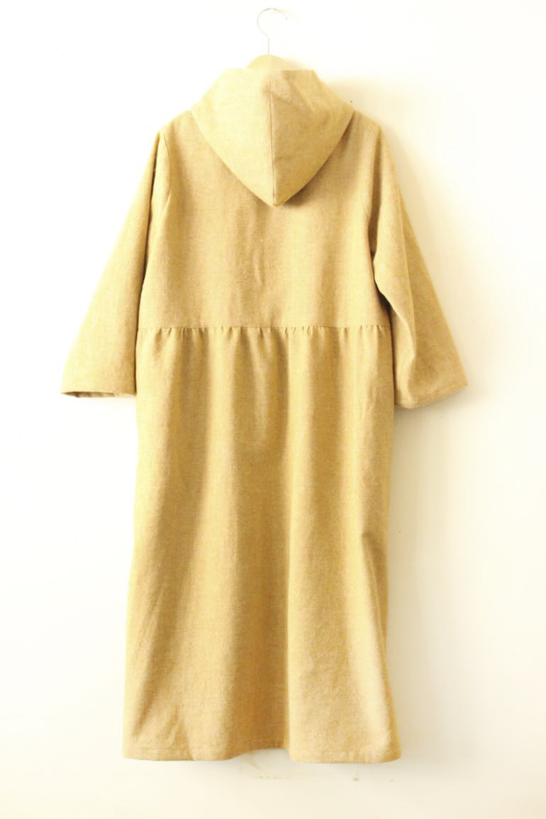 PDNo.120 フード付きワンピース　リネンウール<br />ジンジャ-イエロ-