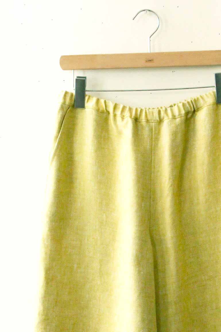 PD  No.125ポケット付き七分丈パンツ<br />アンソレイエOXグラスグリ-ン