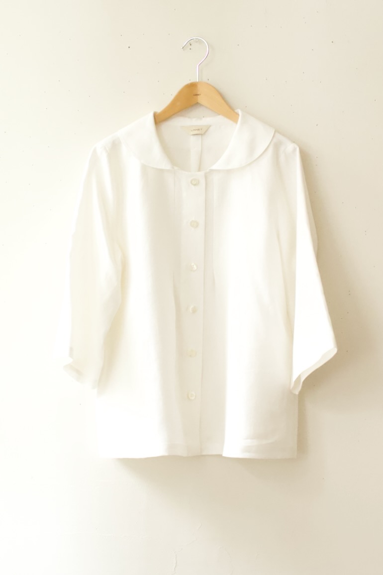 PDNo.126大きめヘチマ衿ブラウス　<br />クラシックスノ-ホワイトーM,L