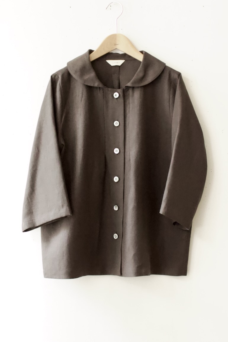 PDNo.126大きめヘチマ衿ブラウス　<br />クラシックエスプレッソ-M,L